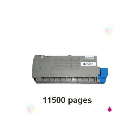 toner magenta pour imprimante Oki C710 équivalent 44318606