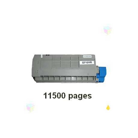 toner yellow pour imprimante Oki C710 équivalent 44318605