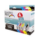 Pack Quattro Print T18XL 4 cartouches compatibles (Pâquerette)