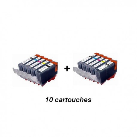 cartouche compatible CLI-521 pack noir+couleur pour Canon 7400