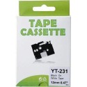 Cassette noir compatible Brother TZe-231